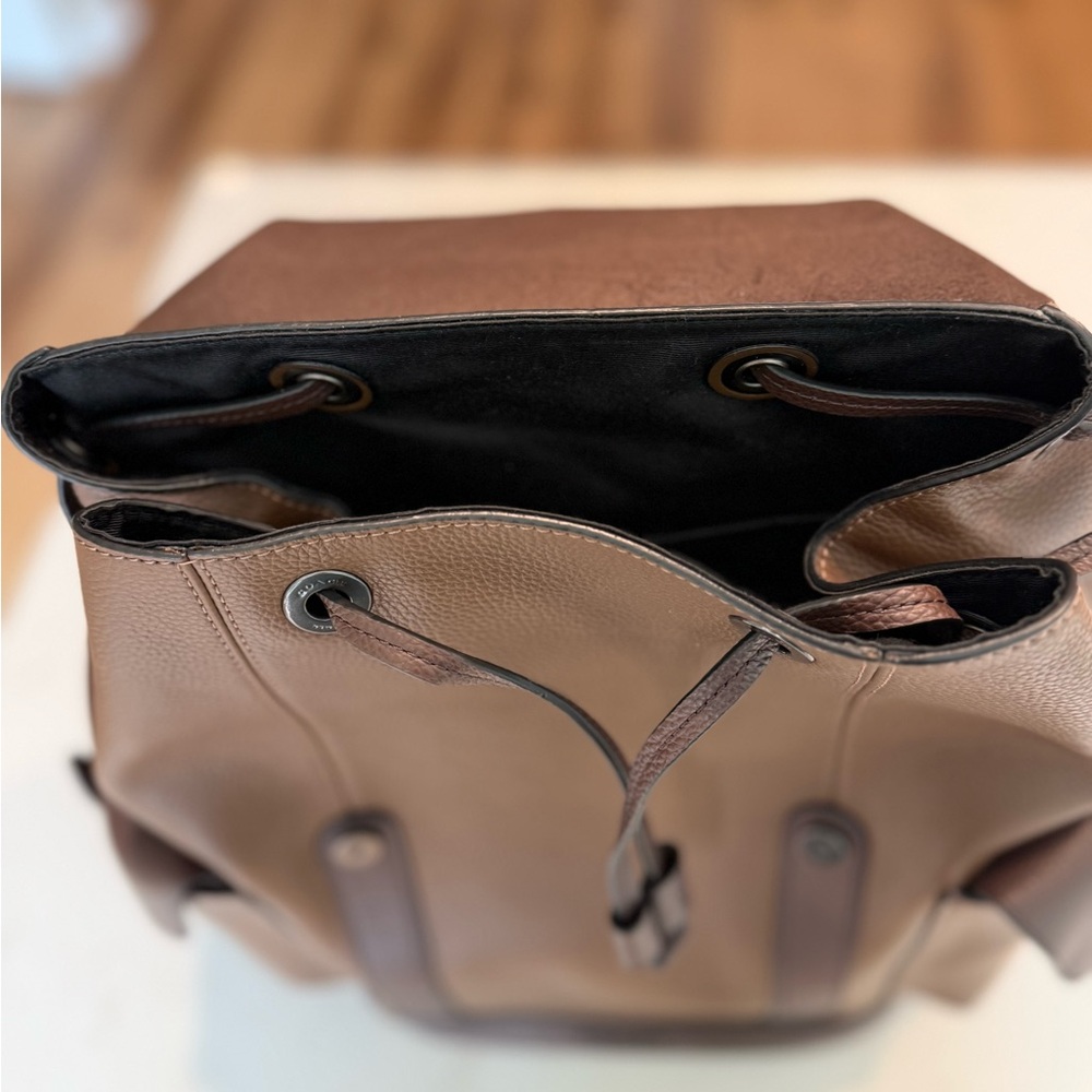 Coach Brown Leather Drawstring Backpack - Picture 7 of 12